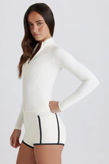 Soft Active Zip-Up Jacket in Ivory