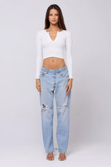 Sheveta Henley Rib in White