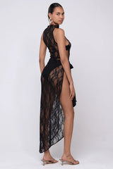 Sheveta Bow Dress in Black Lace