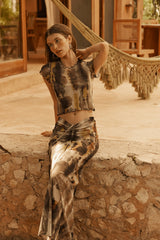 Sheveta Ziggy Mesh Skirt in Dusk