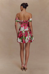 Giovanna Off Shoulder Mini Dress - Sonia Rose Print