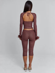 MAHRIA TOP BROWN POLKA DOT